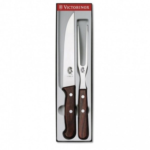 Набір ножів Victorinox Wood ніж + виделка, рожеве дерево (5.1010.2) Набір ножів Victorinox Wood ніж + виделка, рожеве дерево (5.1010.2)