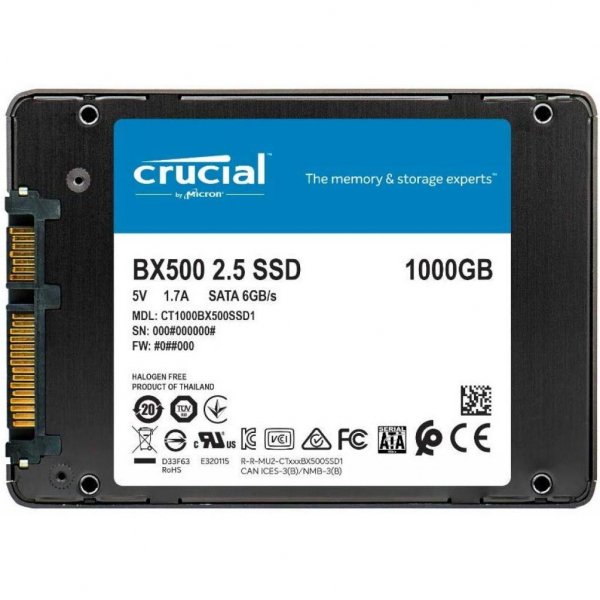 Накопичувач SSD 2.5 1TB Micron (CT1000BX500SSD1) Накопичувач SSD 2.5 1TB Micron (CT1000BX500SSD1)