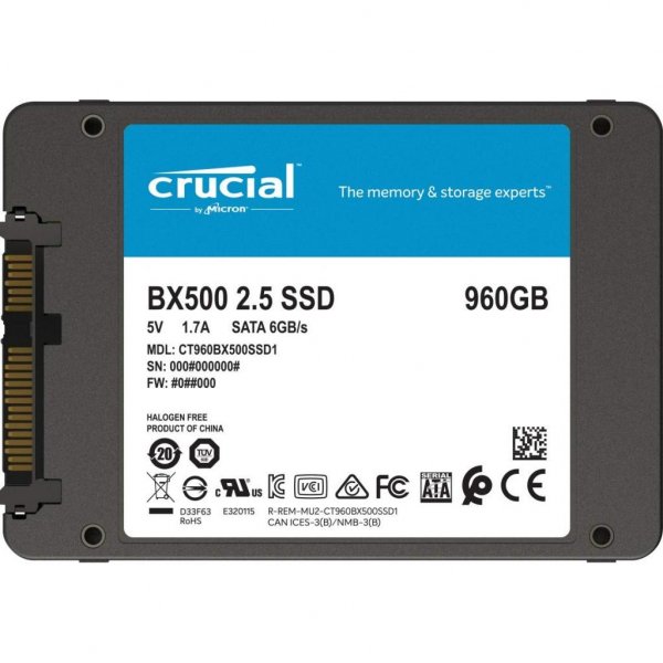 Накопичувач SSD 2.5 960GB MICRON (CT960BX500SSD1)