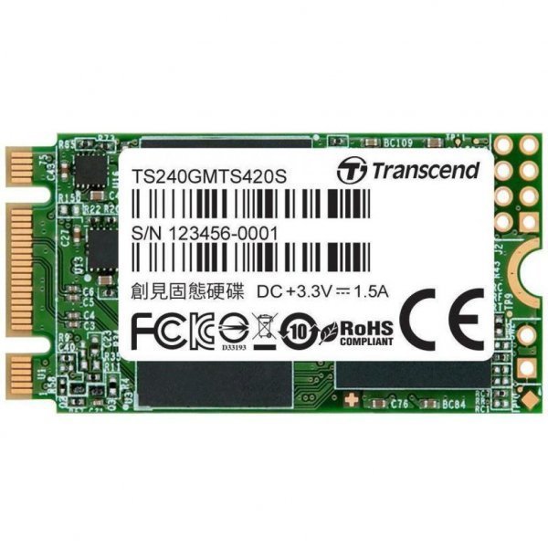 Накопичувач SSD M.2 2242 240GB Transcend (TS240GMTS420S) Накопичувач SSD M.2 2242 240GB Transcend (TS240GMTS420S)