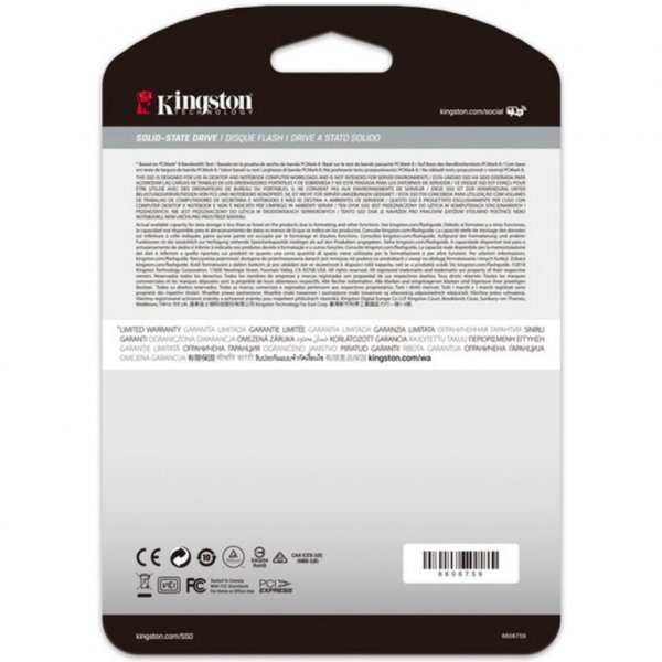 Накопичувач SSD M.2 2280 250GB Kingston (SKC2000M8/250G)