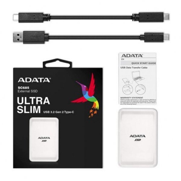 Накопичувач SSD USB 3.2 250GB ADATA (ASC685-250GU32G2-CWH) Накопичувач SSD USB 3.2 250GB ADATA (ASC685-250GU32G2-CWH)
