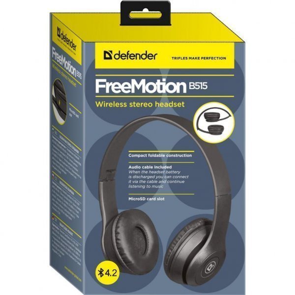 Навушники Defender FreeMotion B515 Bluetooth Black (63515) Навушники Defender FreeMotion B515 Bluetooth Black (63515)