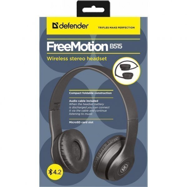Навушники Defender FreeMotion B515 Bluetooth Black (63515) Навушники Defender FreeMotion B515 Bluetooth Black (63515)