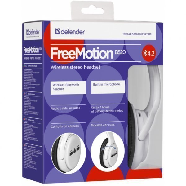 Навушники Defender FreeMotion B520 Bluetooth White (63521)
