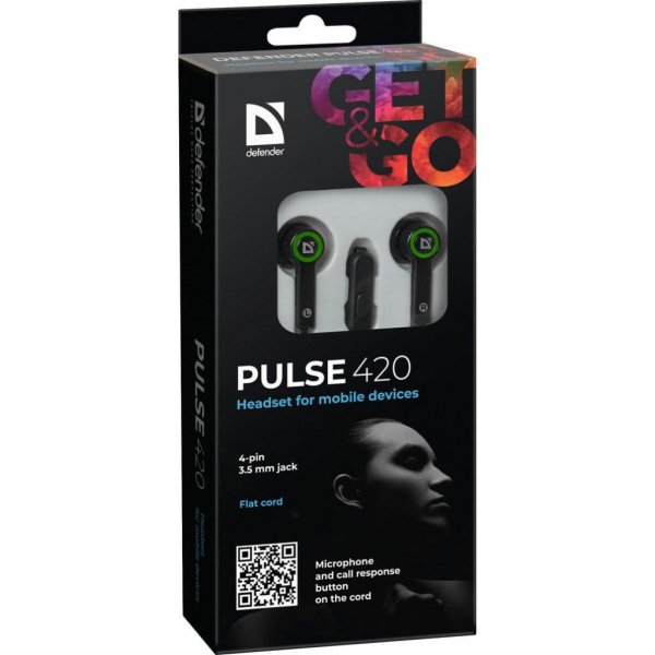 Навушники Defender Pulse 420 Green (63422)