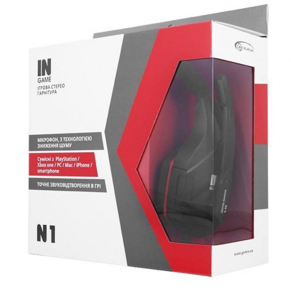 Навушники GEMIX N1 Black-Red Gaming