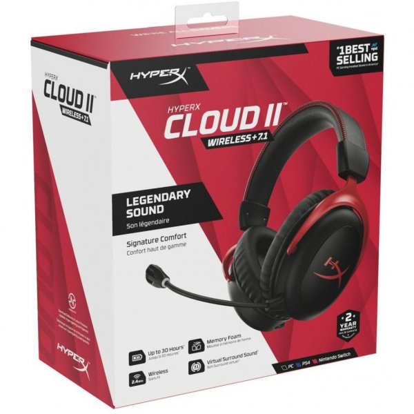 Навушники HyperX Cloud II Wireless Black-red (HHSC2X-BA-RD/G) Навушники HyperX Cloud II Wireless Black-red (HHSC2X-BA-RD/G)