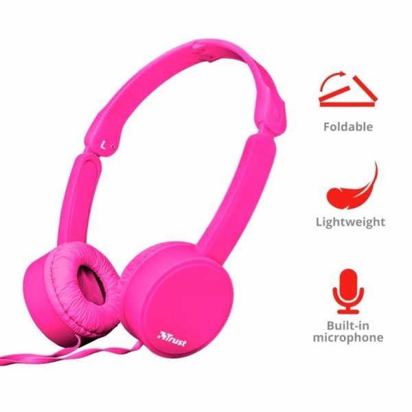 Навушники Trust Nano On-Ear Mic Pink (23102)