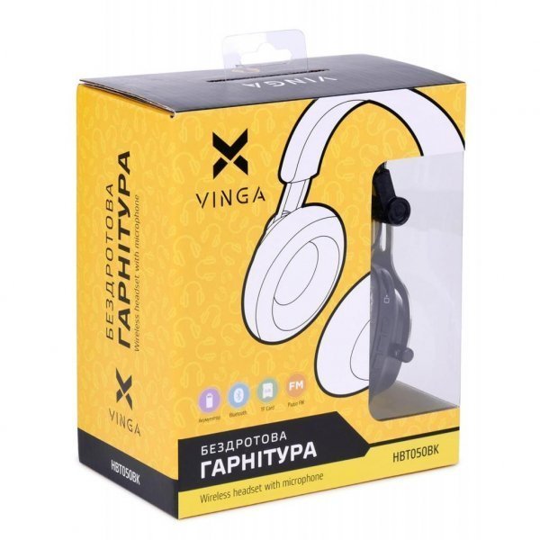 Навушники Vinga HBT050 Bluetooth Black (HBT050BK) Навушники Vinga HBT050 Bluetooth Black (HBT050BK)