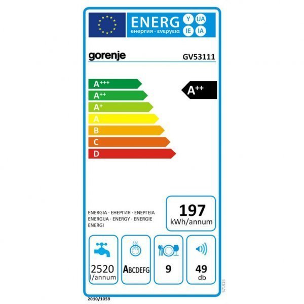 Посудомийна машина Gorenje GV 53111 Посудомийна машина Gorenje GV 53111