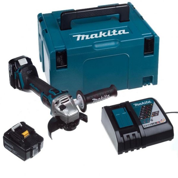 Шліфувальна машина Makita LXT, 5Аг х 2шт, Makpac, 125 мм (DGA504RTJ) Шліфувальна машина Makita LXT, 5Аг х 2шт, Makpac, 125 мм (DGA504RTJ)