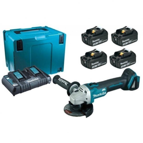 Шліфувальна машина Makita LXT (BL1830Bx4, DC18RD, Makpac4) + DGA504Z (198830-2) Шліфувальна машина Makita LXT (BL1830Bx4, DC18RD, Makpac4) + DGA504Z (198830-2)