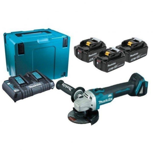 Шліфувальна машина Makita LXT (BL1850Bx3, DC18RD, Makpac4) + DGA504Z (198844-1)