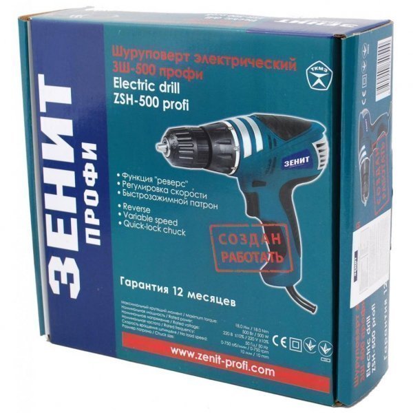 Шуруповерт Зенит ЗШ-500 профи (834566) Шуруповерт Зенит ЗШ-500 профи (834566)