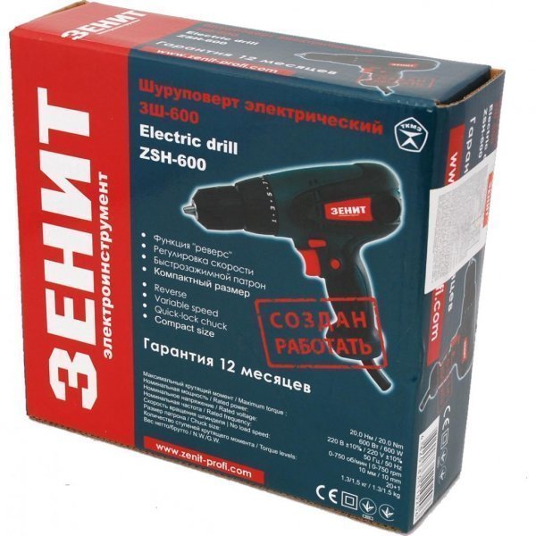 Шуруповерт Зенит ЗШ-600 (840552)