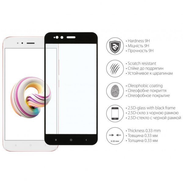 Скло захисне 2E для Mi A1 2.5D Black border (2E-TGMI-MA1) Скло захисне 2E для Mi A1 2.5D Black border (2E-TGMI-MA1)