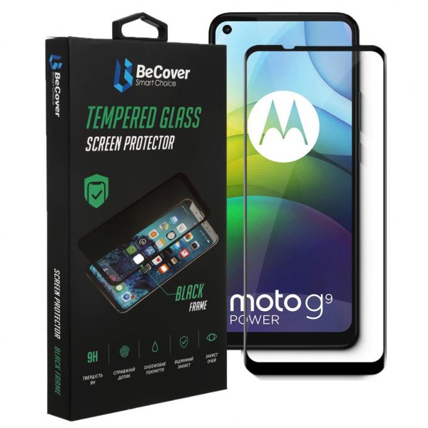 Скло захисне BeCover Motorola Moto G9 Power Black (706085)