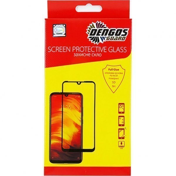 Скло захисне DENGOS Full Glue iPhone 12 mini, black frame (TGFG-148)