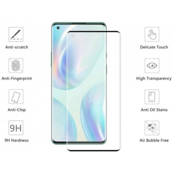 Скло захисне Drobak OnePlus 8 Lite Full Cover Full Glue (Black) (222220) (222220)