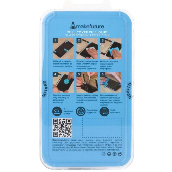 Скло захисне MakeFuture для Pocophone F1 Black Full Cover Full Glue (MGFCFG-XPF1B)