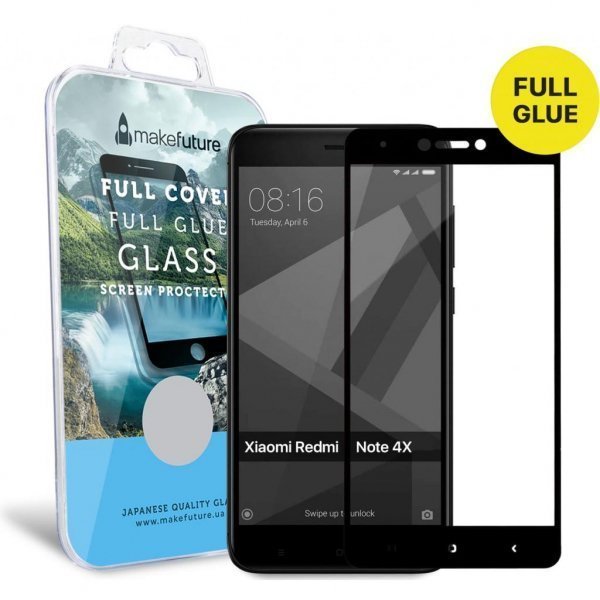 Скло захисне MakeFuture для Xiaomi Redmi Note 4X Black Full Cover Full Glue (MGFCFG-XRN4XB)