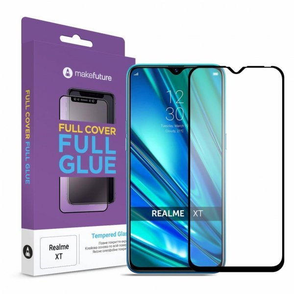 Скло захисне MakeFuture Realme XT Full Cover Full Glue (MGF-RXT)
