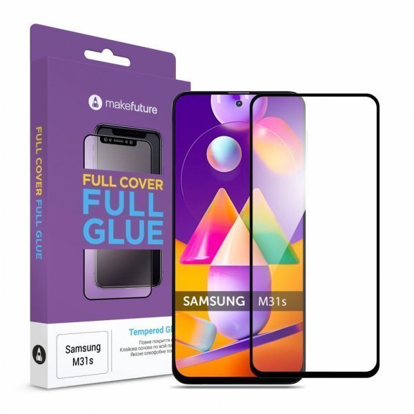 Скло захисне MakeFuture Samsung M31s Full Cover Full Glue (MGF-SM31S)