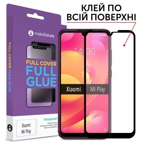 Скло захисне MakeFuture Xiaomi Mi Play Full Cover Full Glue (MGF-XMP)