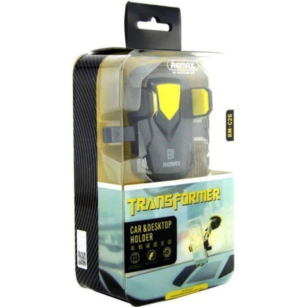 Універсальний автотримач Remax Transformer Holder black+yellow (RM-C26-BLACK+YELLOW) Універсальний автотримач Remax Transformer Holder black+yellow (RM-C26-BLACK+YELLOW)