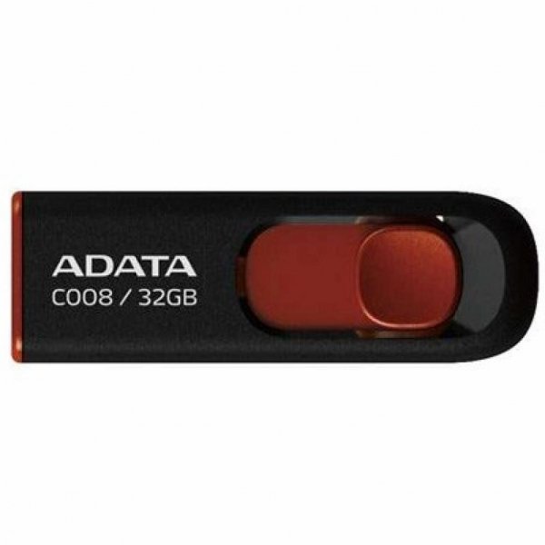 USB флеш накопичувач ADATA 32Gb C008 black+red (AC008-32G-RKD)