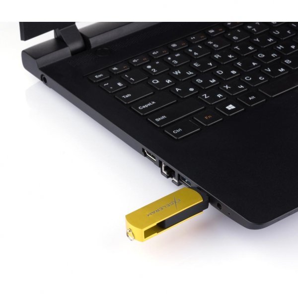 USB флеш накопичувач eXceleram 32GB P2 Series Yellow2/Black USB 2.0 (EXP2U2Y2B32)