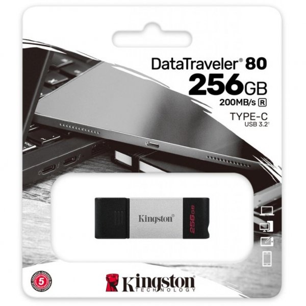 USB флеш накопичувач Kingston 256GB DataTraveler 80 USB 3.2/Type-C (DT80/256GB) USB флеш накопичувач Kingston 256GB DataTraveler 80 USB 3.2/Type-C (DT80/256GB)