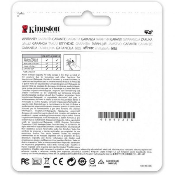 USB флеш накопичувач Kingston 2x64GB DataTraveler 100 G3 USB 3.0 (DT100G3/64GB-2P)