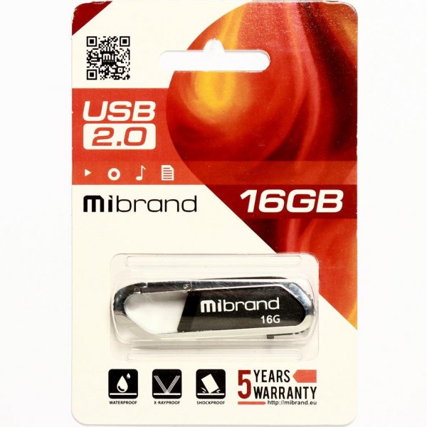 USB флеш накопичувач Mibrand 16GB Aligator Grey USB 2.0 (MI2.0/AL16U7G)