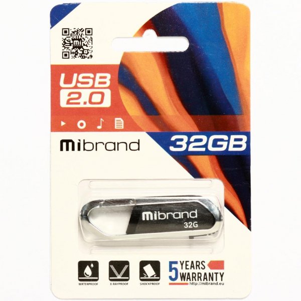USB флеш накопичувач Mibrand 32GB Aligator Black USB 2.0 (MI2.0/AL32U7B)