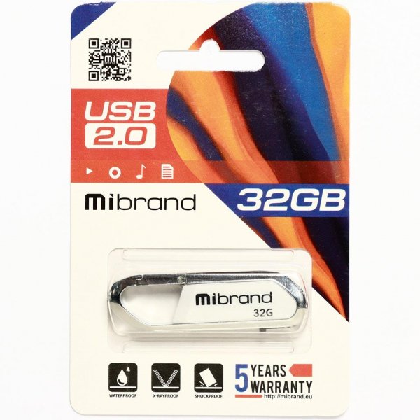 USB флеш накопичувач Mibrand 32GB Aligator White USB 2.0 (MI2.0/AL32U7W)
