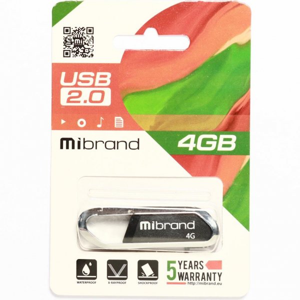 USB флеш накопичувач Mibrand 4GB Aligator Black USB 2.0 (MI2.0/AL4U7B)