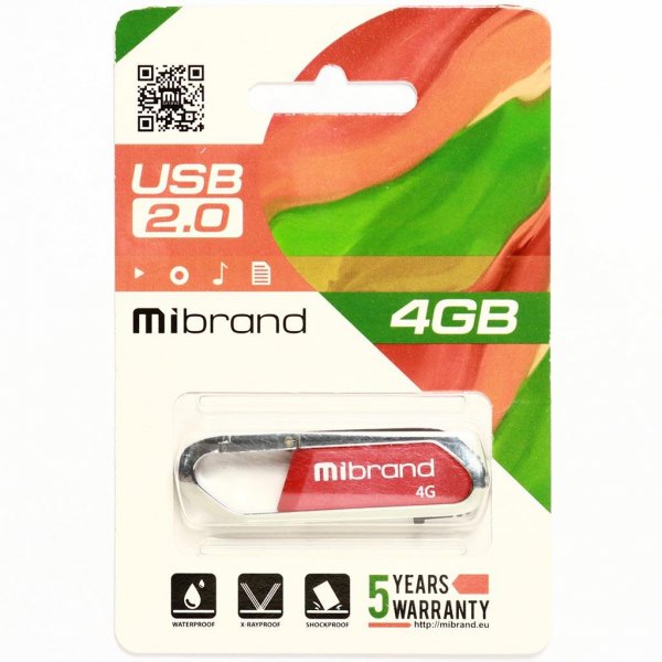 USB флеш накопичувач Mibrand 4GB Aligator Red USB 2.0 (MI2.0/AL4U7DR)