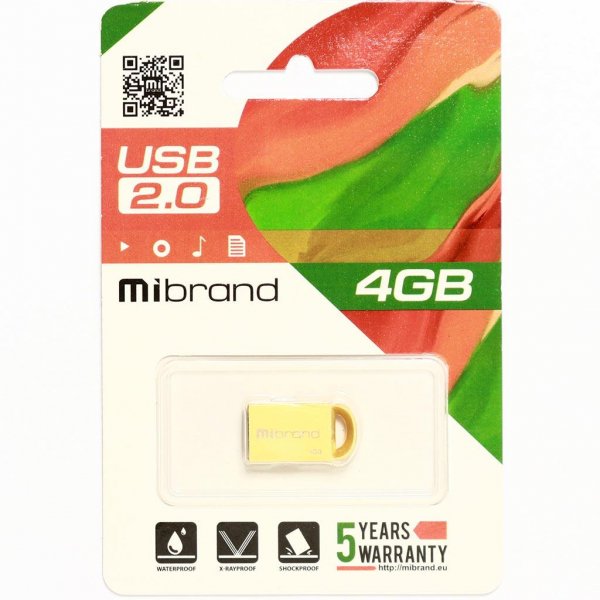 USB флеш накопичувач Mibrand 4GB lynx Gold USB 2.0 (MI2.0/LY4M2G)