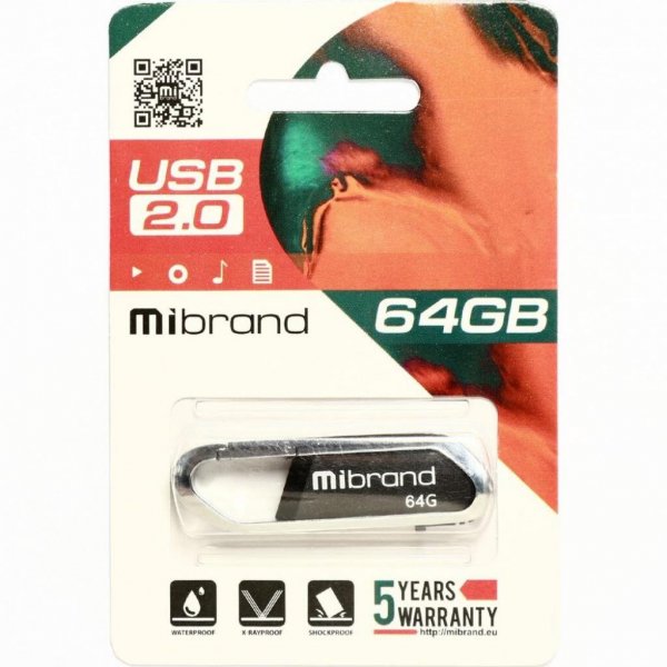USB флеш накопичувач Mibrand 64GB Aligator Grey USB 2.0 (MI2.0/AL64U7G)
