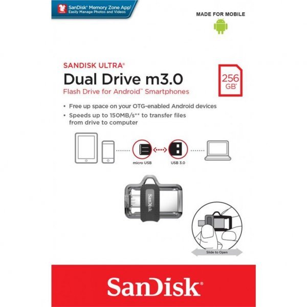 USB флеш накопичувач SANDISK 256GB Ultra Dual Drive USB 3.0 OTG (SDDD3-256G-G46)