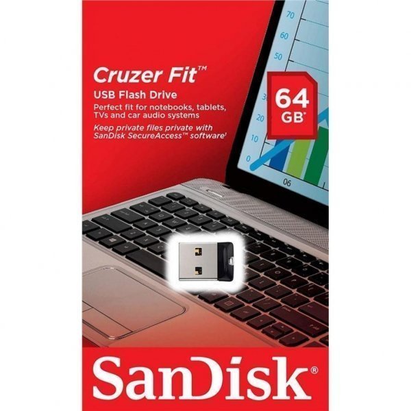 USB флеш накопичувач SANDISK 64GB Cruzer Fit USB 2.0 (SDCZ33-064G-G35)