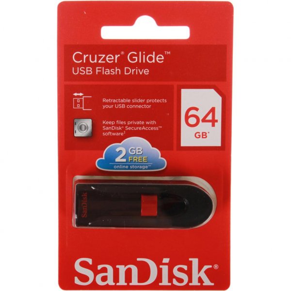 USB флеш накопичувач SANDISK 64GB Cruzer Glide Black USB 3.0 (SDCZ600-064G-G35)