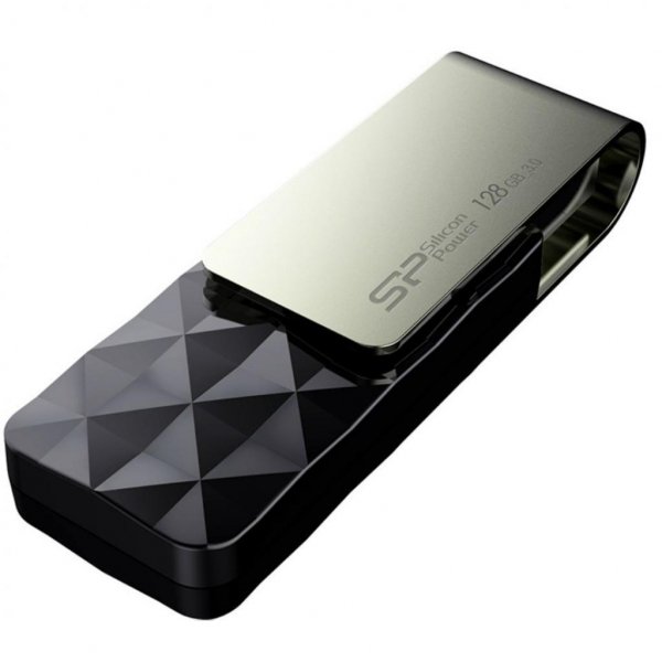 USB флеш накопичувач Silicon Power 128GB Blaze B30 Black USB 3.0 (SP128GBUF3B30V1K)