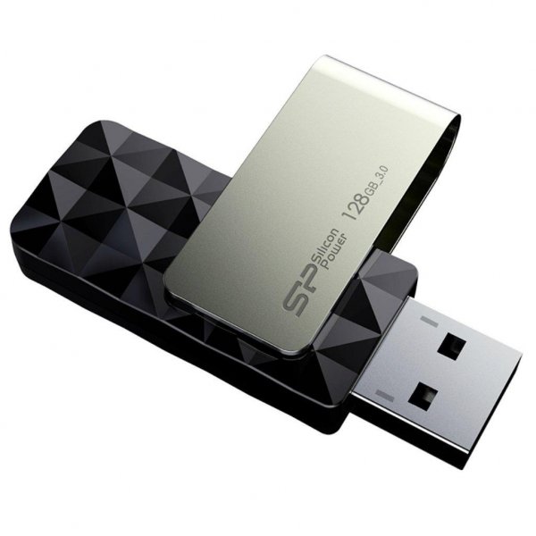 USB флеш накопичувач Silicon Power 128GB Blaze B30 Black USB 3.0 (SP128GBUF3B30V1K)