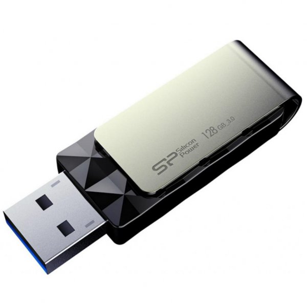 USB флеш накопичувач Silicon Power 128GB Blaze B30 Black USB 3.0 (SP128GBUF3B30V1K)