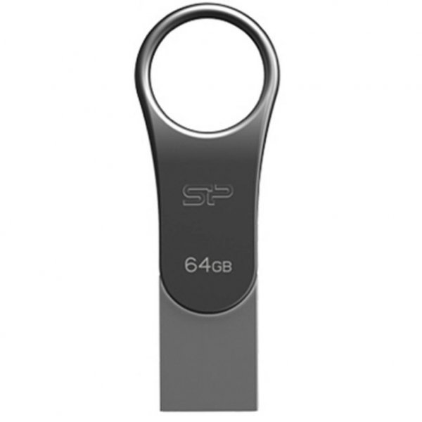 USB флеш накопичувач Silicon Power 64GB Mobile C80 Silver USB 3.0 (SP064GBUC3C80V1S)