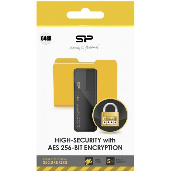 USB флеш накопичувач Silicon Power 64GB Secure G50 USB 3.0 (SP064GBUF3G50V1K)