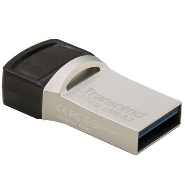 USB флеш накопичувач Transcend 32GB JetFlash 890S Silver USB 3.1 (TS32GJF890S)